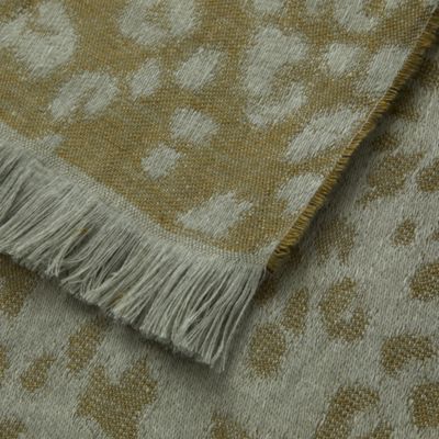 Fauve Leopard Linen Jacquard Throw