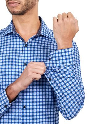 Slim Fit Small Windowpane Performance Dress Shirt