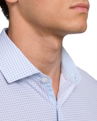 Slim Fit Interlocked Geo Performance Dress Shirt