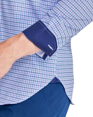 Slim Fit Grid Performance Dress Shirt