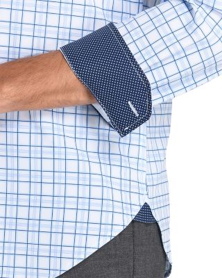 Slim Fit Plaid Performance Dress Shirt