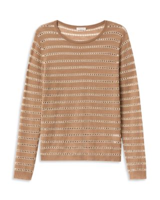 Metallic Stripe Crewneck Sweater