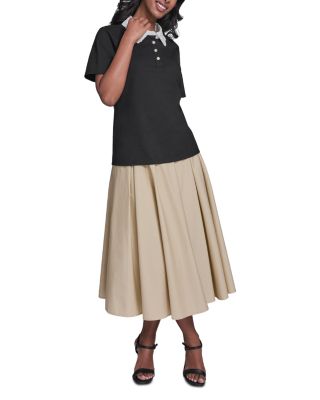 Floral Collar Polo Top