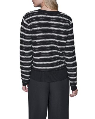 Striped V Neck Cardigan