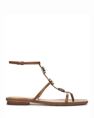 Women's Alba Decorated Strap Leather Thong Sandals