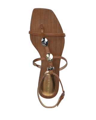 Women's Alba Decorated Strap Leather Thong Sandals