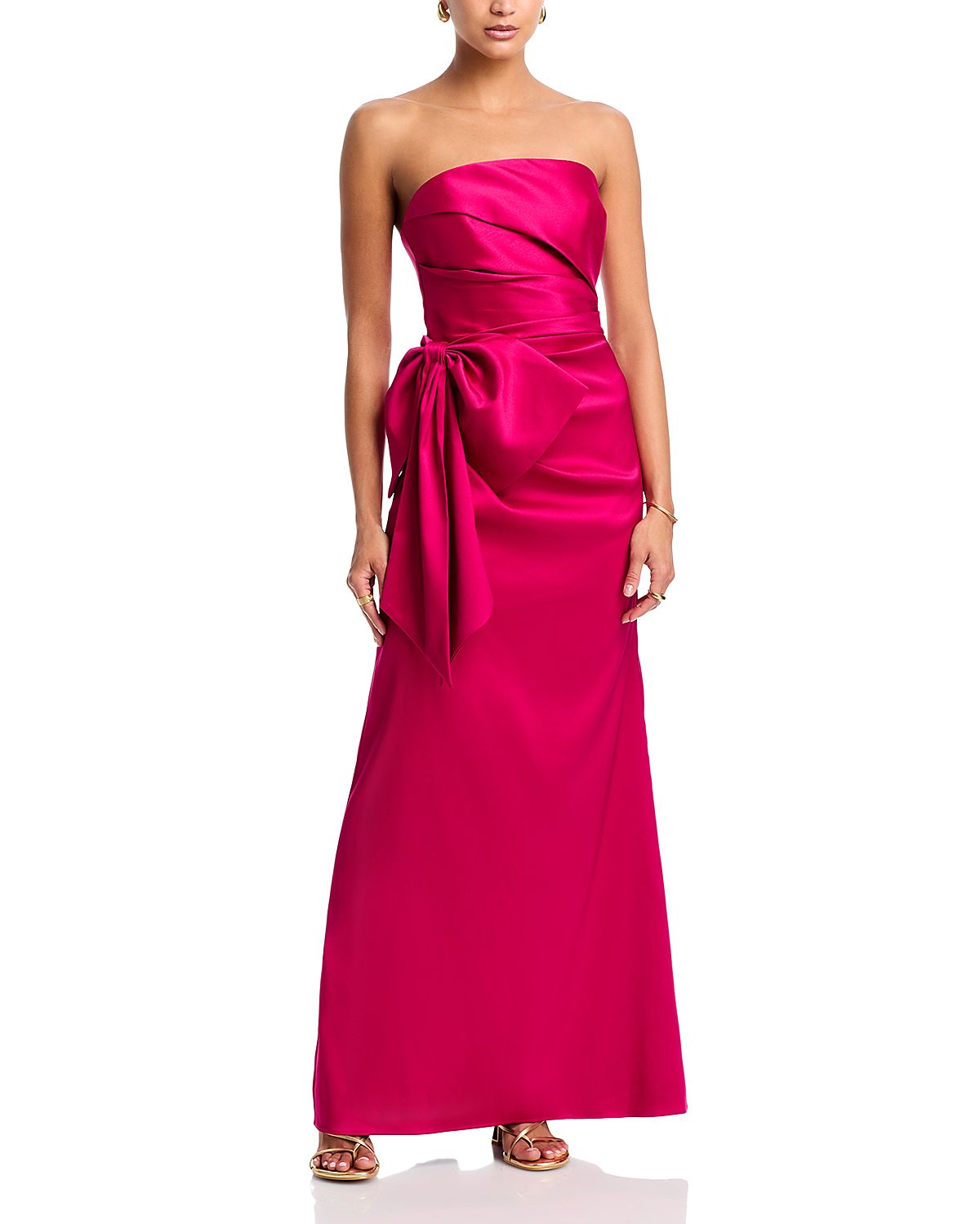 Aqua Mikado Strapless Dress - Exclusive