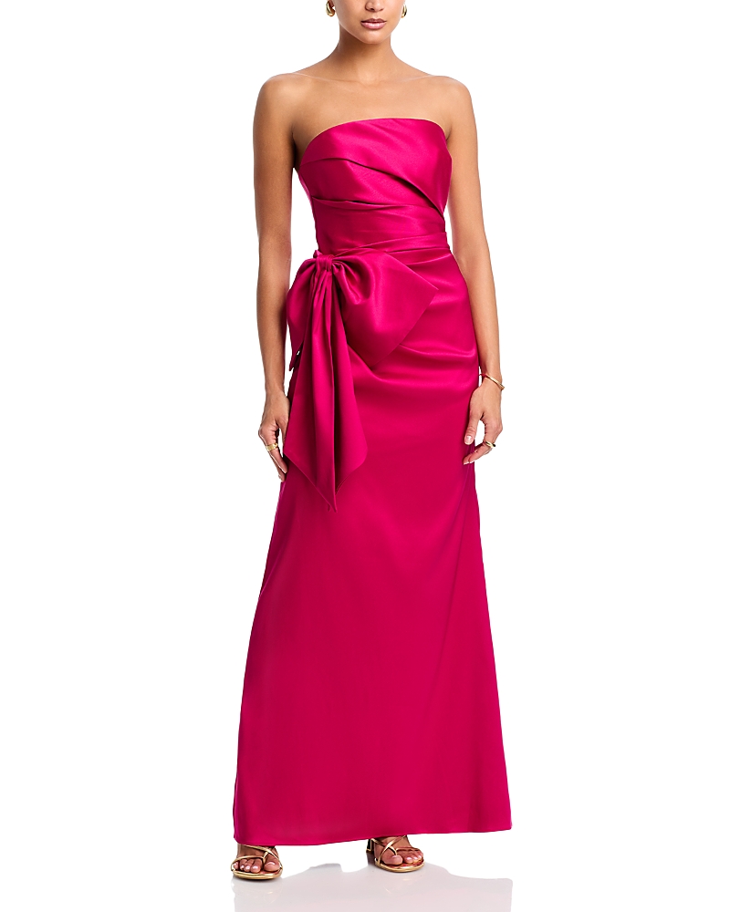 Aqua Mikado Strapless Dress - Exclusive