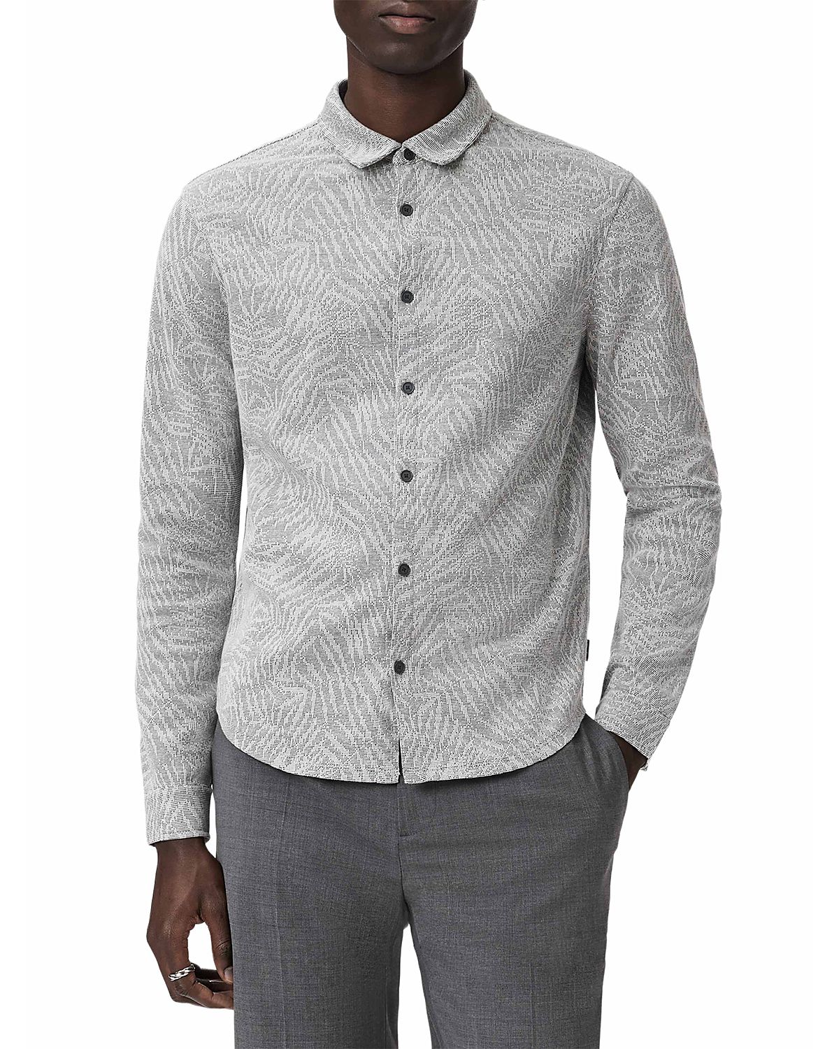 John Varvatos Paladino Jacquard Leaves Shirt
