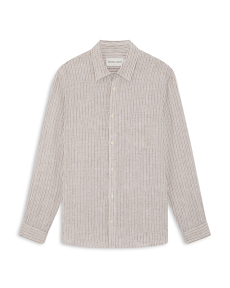 Frescobol Carioca Telles Linen Long Sleeves Striped Shirt