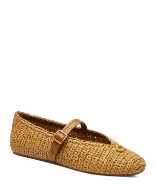 Women's Sculpted Mary Jane Raffia Flats