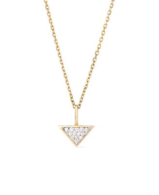Solid Yellow Gold Lab-Grown Diamond Trillion Charm Necklace