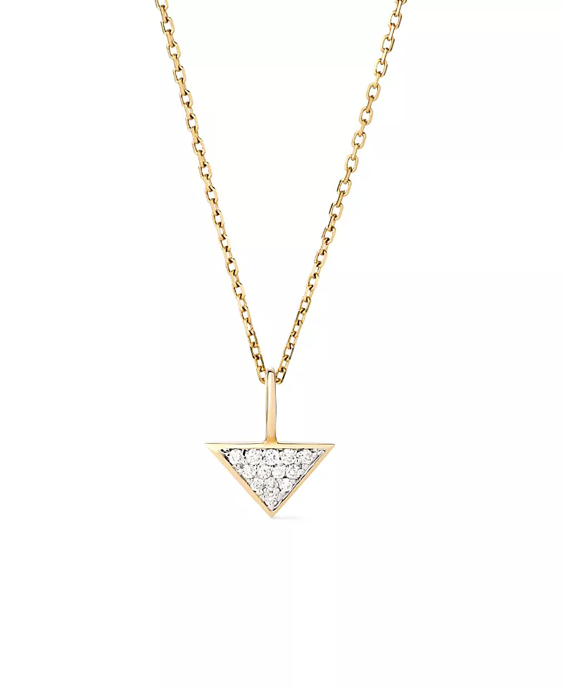 Ana Luisa Solid Yellow Gold Lab-Grown Diamond Trillion Charm Necklace