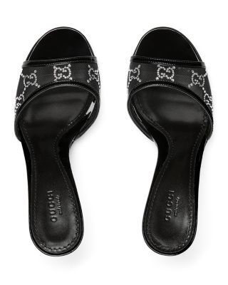 Women's Crystal Embellished Mesh Slide Sandals