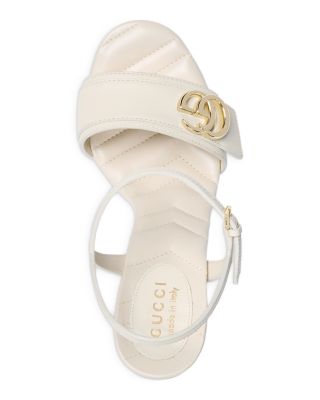 Women's Double G Leather High Heel Platform Sandals