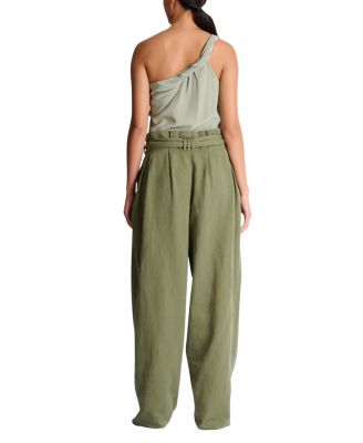  Twill High-Waisted Trousers