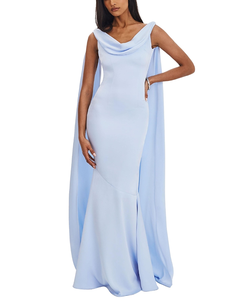 Miss Circle Eira Cowl Scarf-Detail Mermaid Maxi Dress