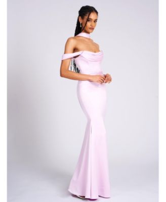  Ivona Corset Halter Neck Satin Gown