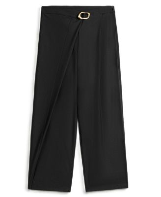  Asymmetric Buckle Detail Pants