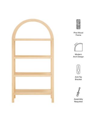 Vexley 60 Inch Arched Bookshelf
