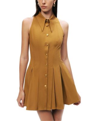 Sleeveless Pleated Mini Dress