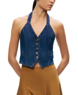 Halter Neck Denim Vest
