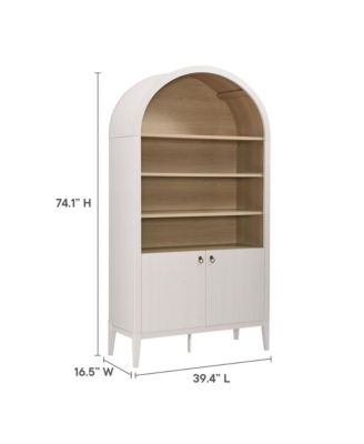 Nolan 74" Tall Wide Arched Storage Display Cabinet Bookshelf