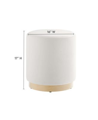 Tilden 16" Round Performance Velvet Upholstered Ottoman