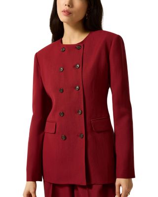 Double Breasted Crewneck Blazer