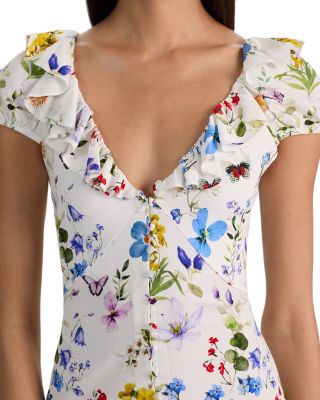 Tara Short Sleeve Ruffle A Line Dress