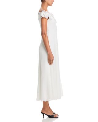 Appliqu&eacute; Floral Off-the-Shoulder Midi Dress - Exclusive