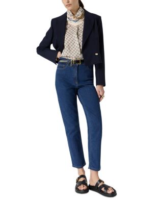 Amandyne High Rise Ankle Straight Jeans in Blue