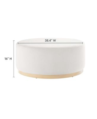 Tilden Large 38" Round Performance Velvet Upholstered Ottoman