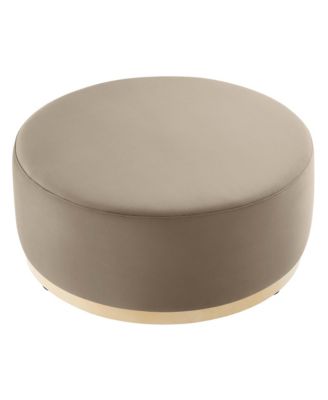 Tilden Large 38" Round Performance Velvet Upholstered Ottoman