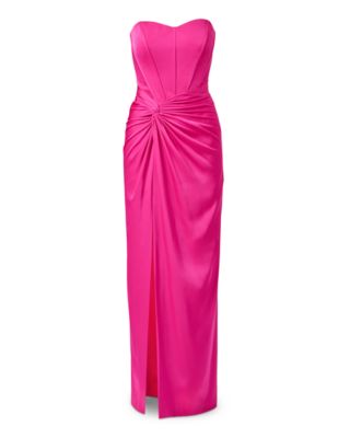 Stretch Satin Long Dress
