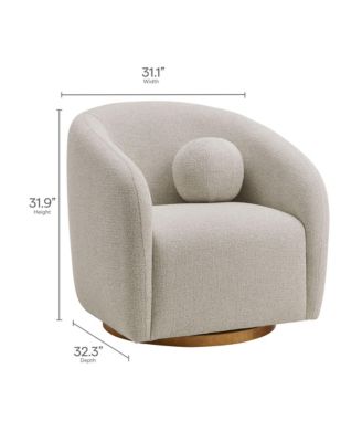 Holland Swivel Chenille Fabric Armchair