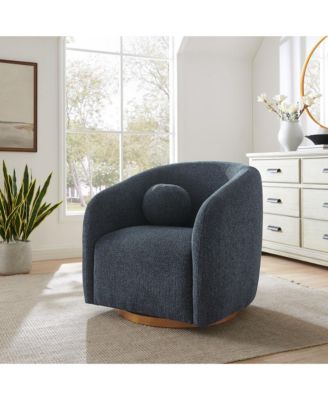 Holland Swivel Chenille Fabric Armchair