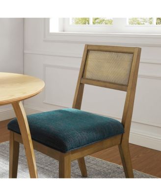 Nimba Faux Rattan Fabric Dining Chairs, Set of 2