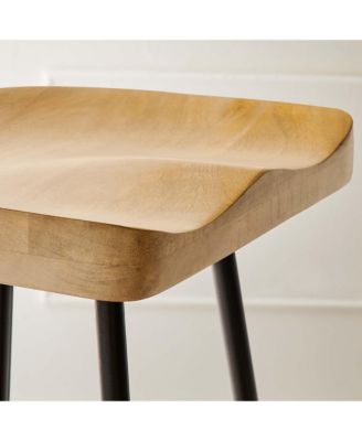 Concord Backless Wood Bar Stools, Set of 2