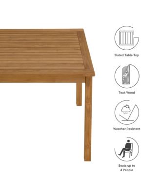 Vienna 34" Square Outdoor Patio Teak Wood Dining Table