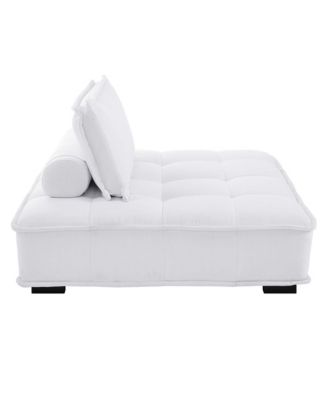 Saunter Tufted Fabric Armless Chair