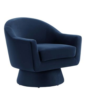 Astral Performance Velvet Fabric and Wood Swivel Chair