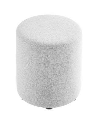 Callum 16" Round Woven Heathered Fabric Upholstered Ottoman