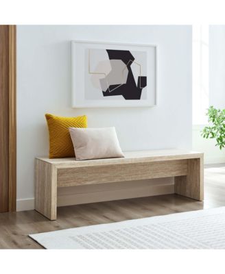 Mirella 62" Faux Travertine Long Bench