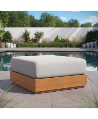 Tahoe Outdoor Patio Acacia Wood Ottoman