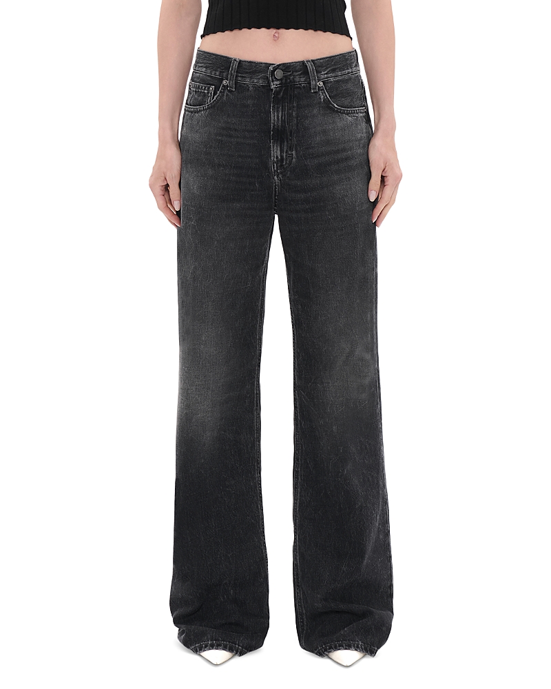 Haikure Korea Mid Rise Wide Leg Jeans n Authentic Black