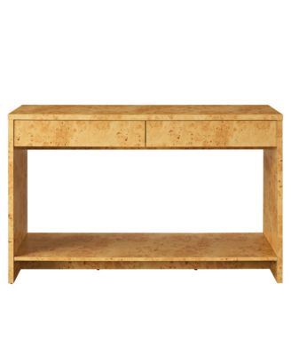 Hudson 2-Drawer Burl Wood Console Table