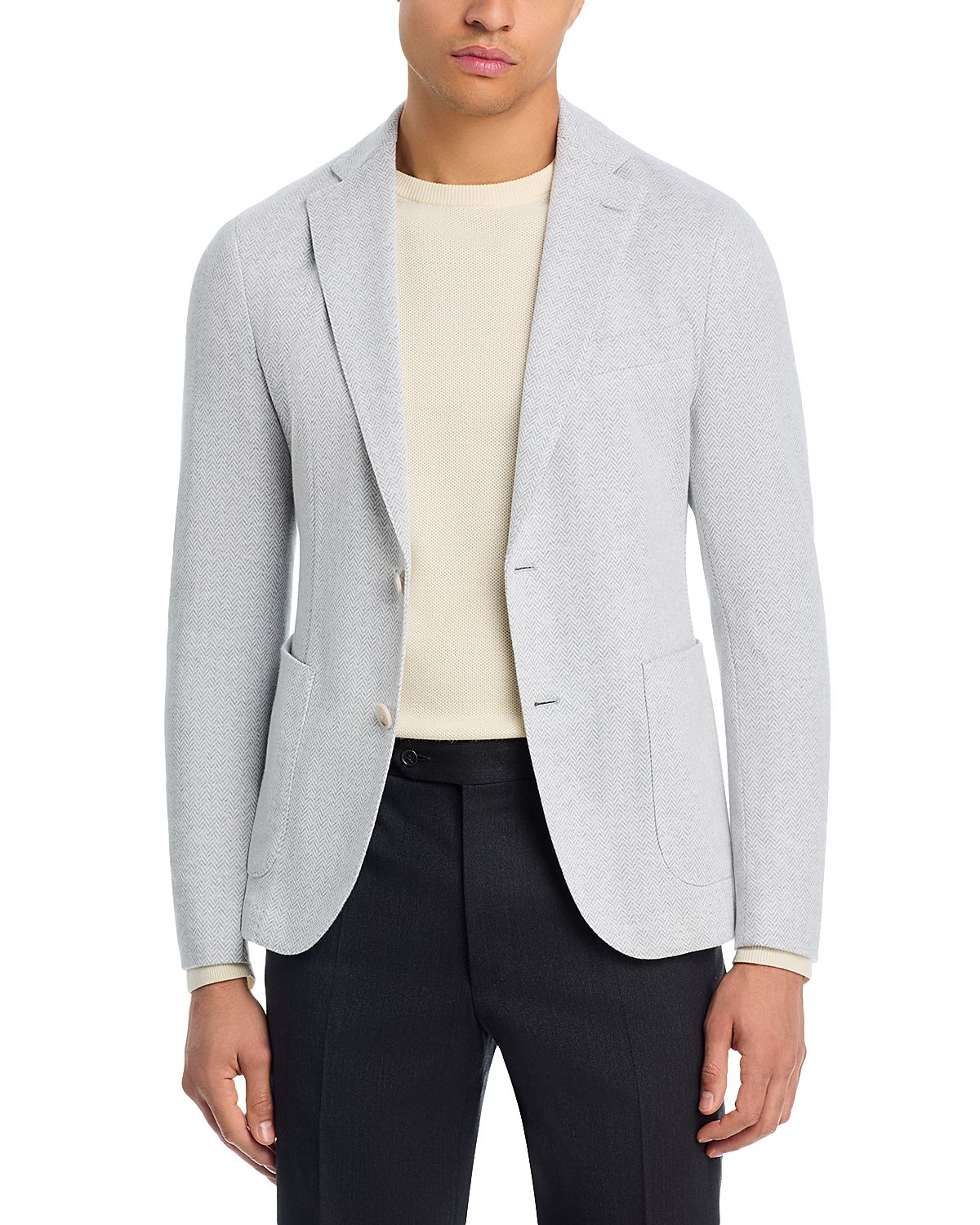 Boss Hanry Jersey Herringbone Slim Fit Unstructured Sport Coat