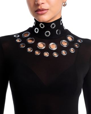 Grommet Mock Neck Gown