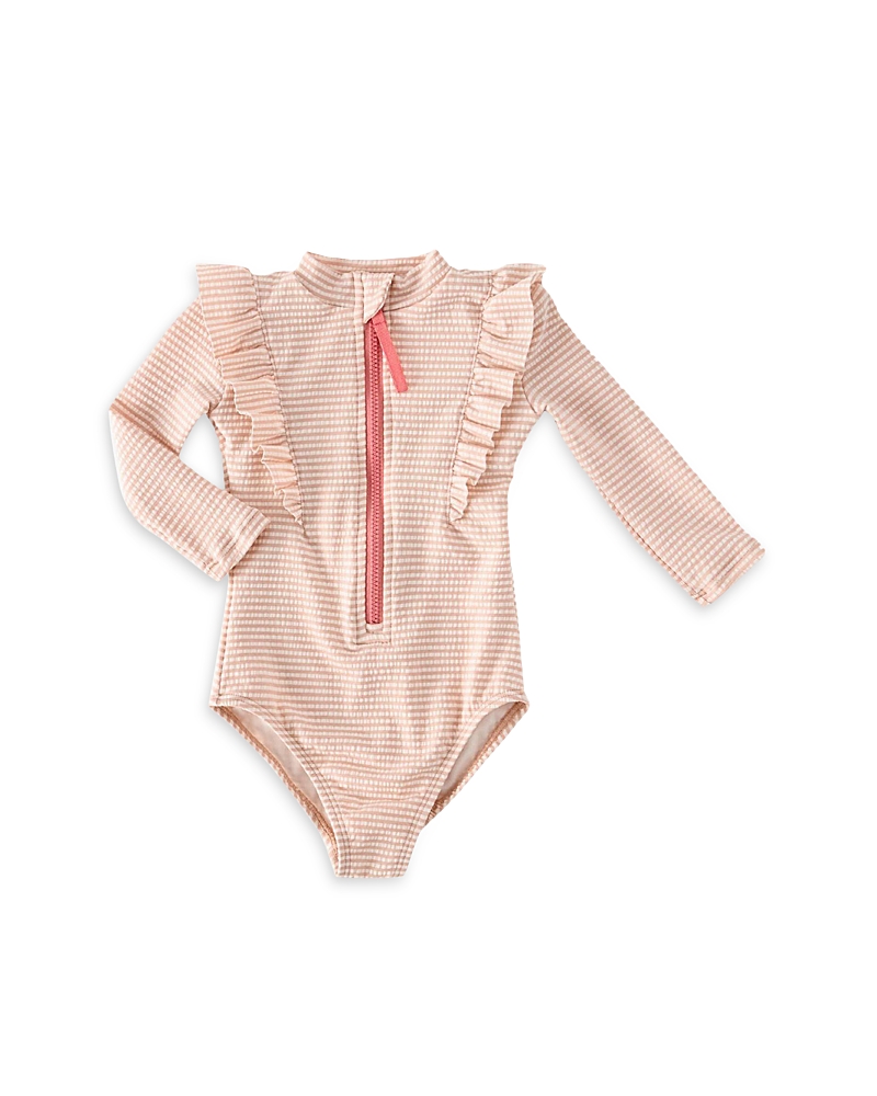 Pehr Girls' Long Sleeve Ruffle One Piece Rash Guard - Baby, Little Kid